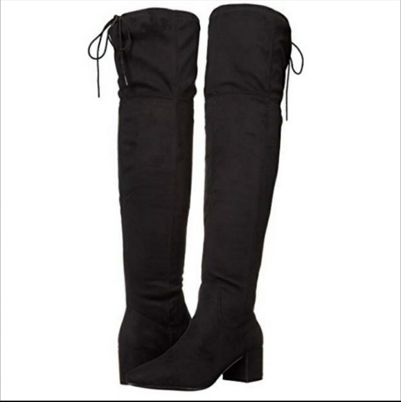 Kensie faux suede over knee drawstrings boots - Picture 1 of 10
